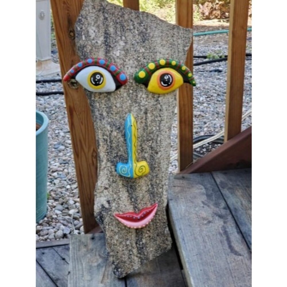 Tree Faces Decor Outdoor, Cute Tree Decorations Outdoor Faces Colorful Funny